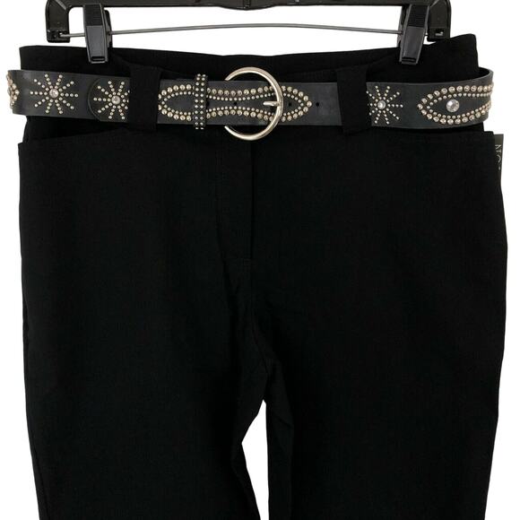 Covington Women's Stretch Career Pants with Belt Tapered Leg Black Size 12P NWT - Picture 2 of 10